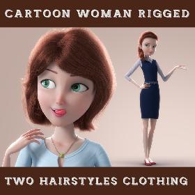 Cartoon Woman Rigged model